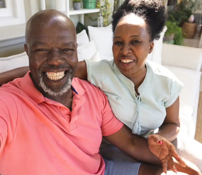 Happy senior couples